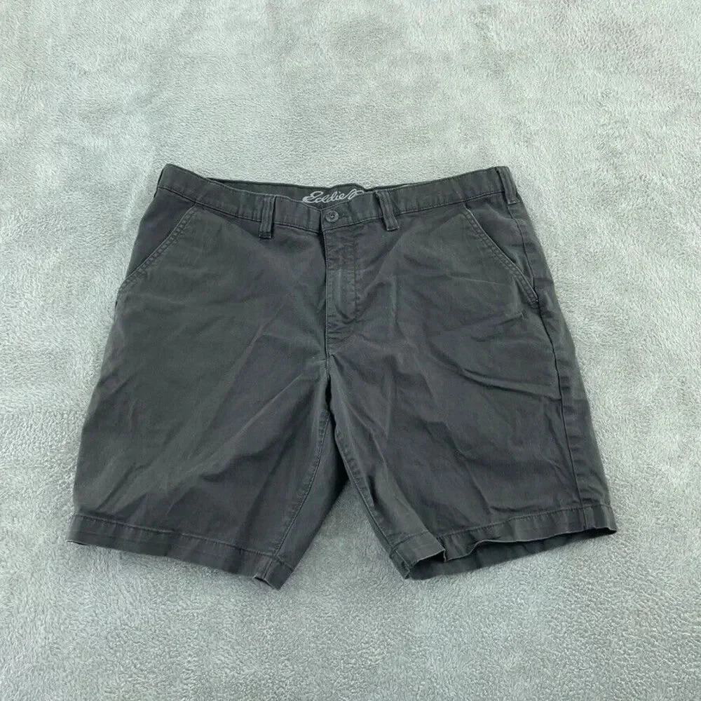 Eddie Bauer Slim Chino Shorts Mens 38 Gray 2759